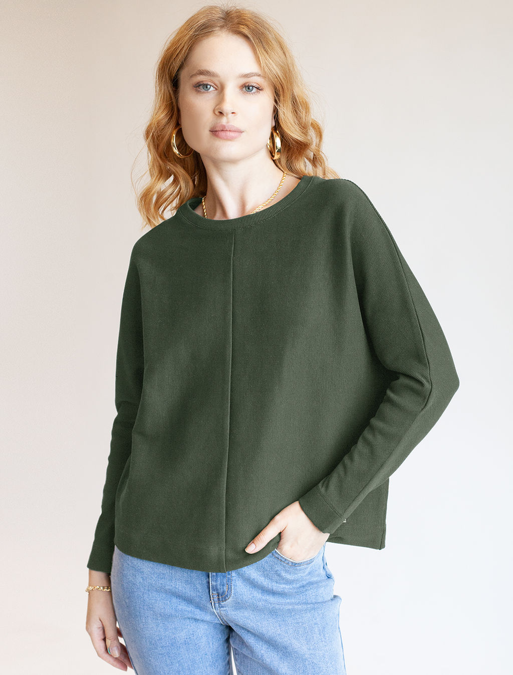 VILATTE / Джемпер из плотного полотна в рубчик  фото 2