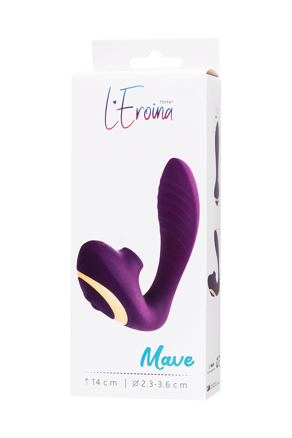 Массажер с двойной стимуляцией LEroina Mave, силикон, фиолетовый, 14 см
