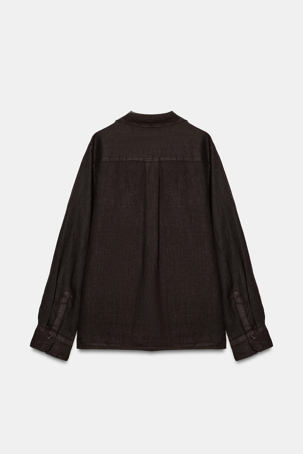 CAMISA LINO BOLSILLO ZW COLLECTION / Marr?n - Zara фото 7