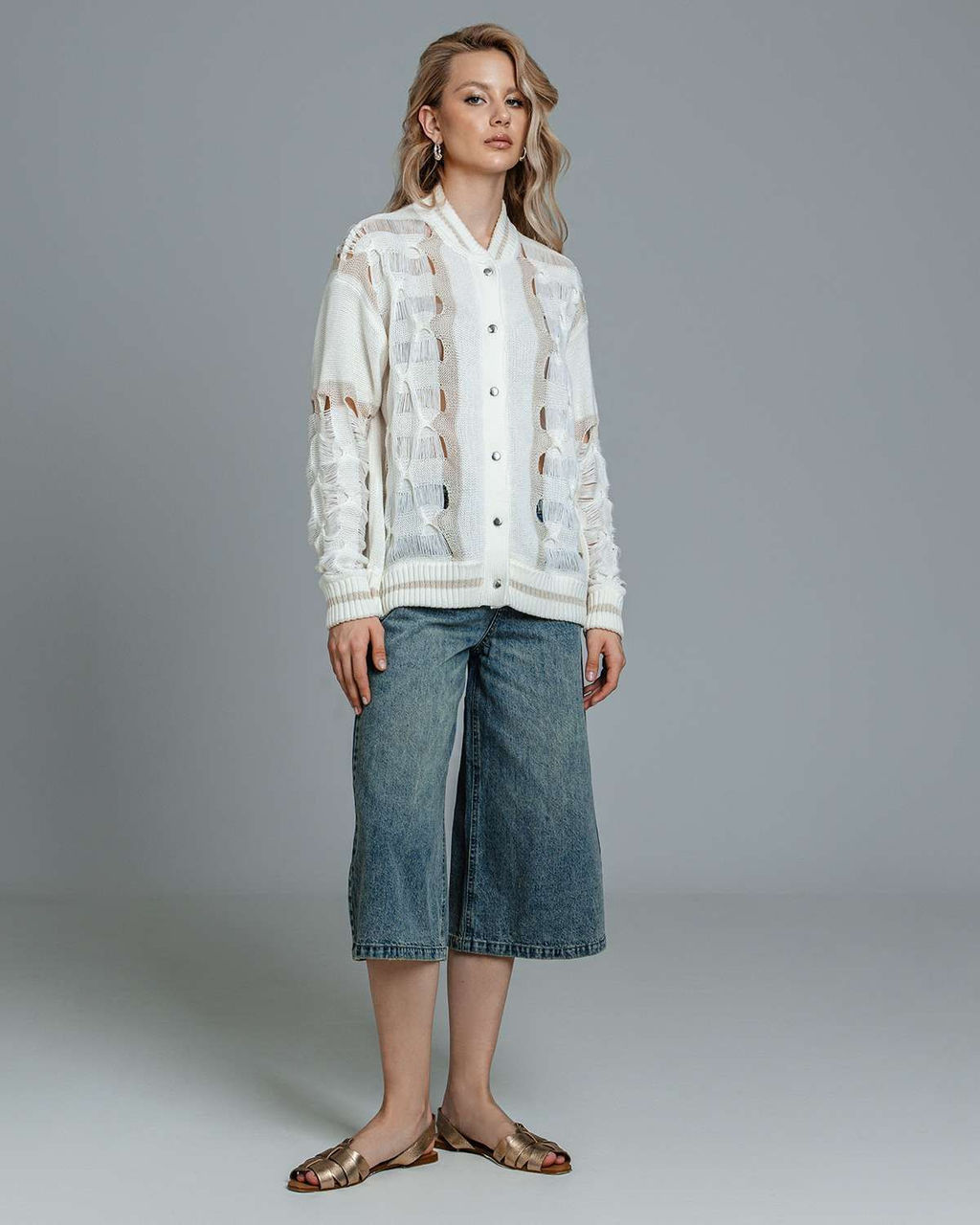 Кардиган вязаный с ажурным узором на кнопках KAR001 - Sahar art lab фото 8