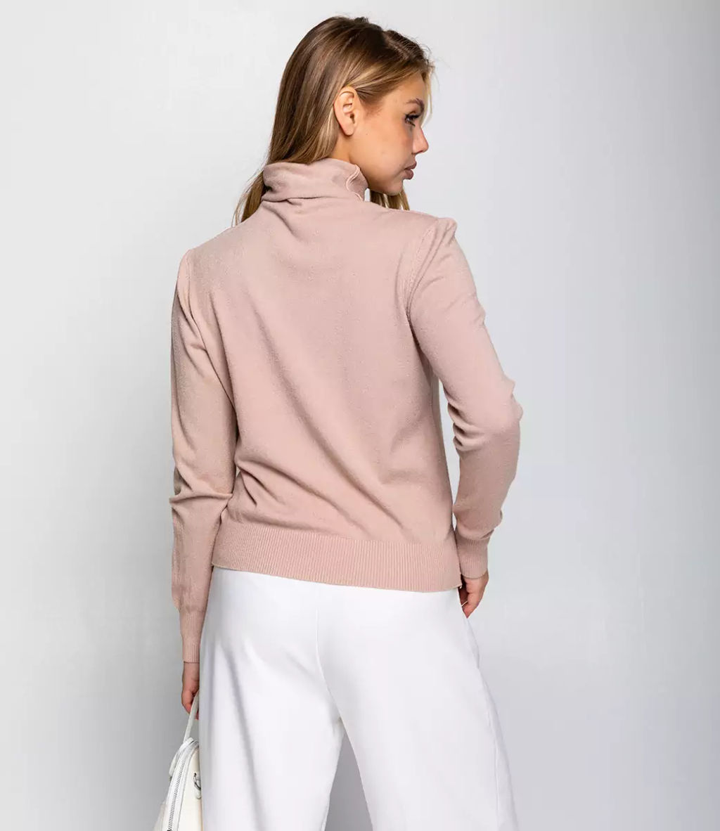Водолазка #КТК203-1, бежево-розовый