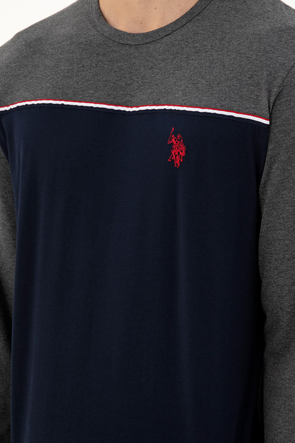 Пижама U.S. Polo Assn антрацит меланж из хлопка