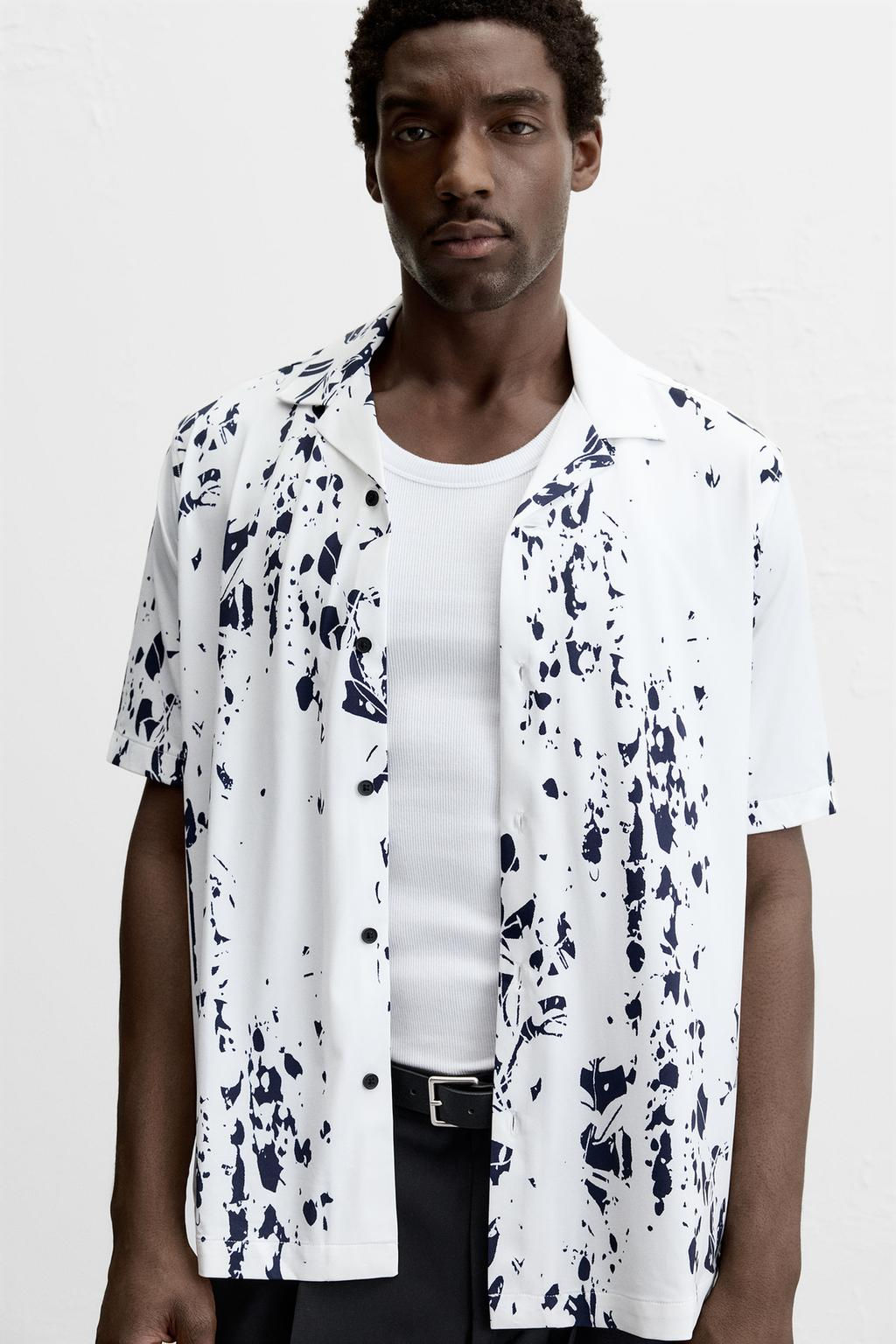 STRETCH LEAF PRINT SHIRT - Zara фото 5