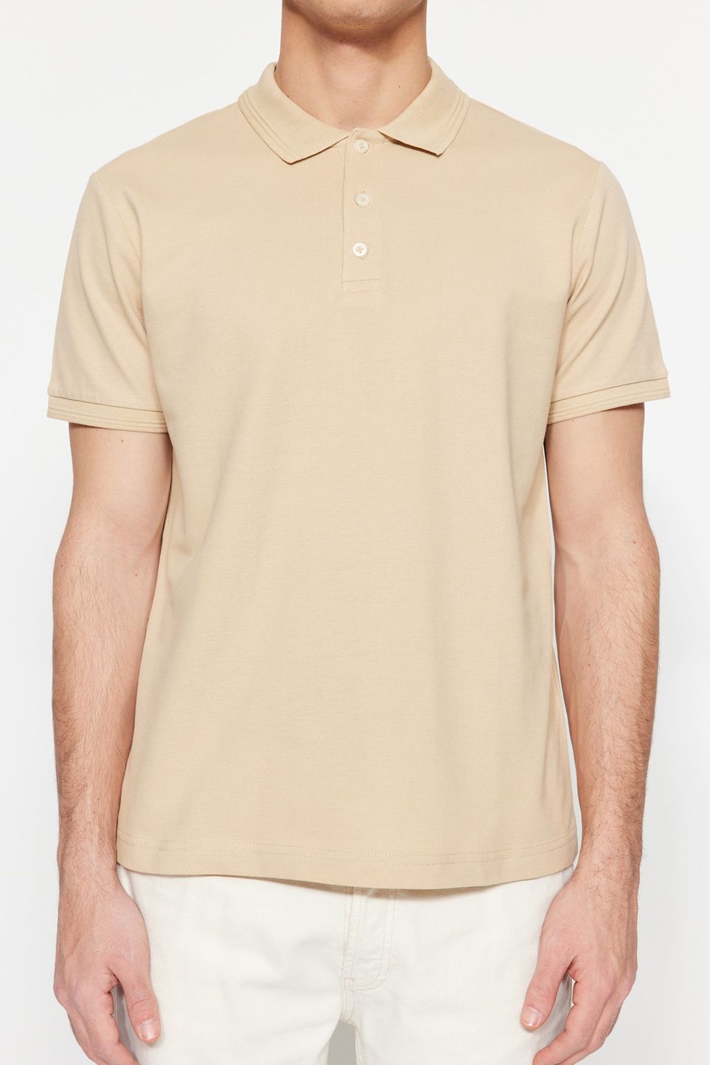 TRENDYOL MAN Beyaz Slim/Dar Kesim Yakas? Cizgili Basic %100 Pamuklu Polo Yaka T-shirt TMNSS20PO0009 - Trendyolmilla фото 60