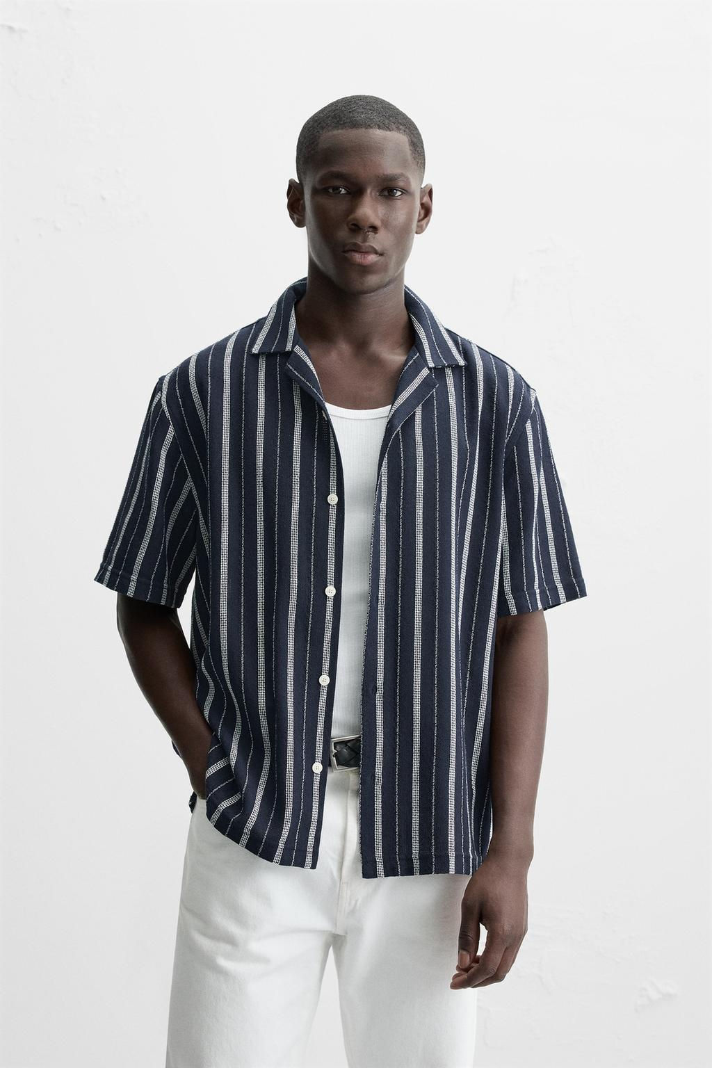 STRIPED TEXTURED SHIRT - Zara фото 2