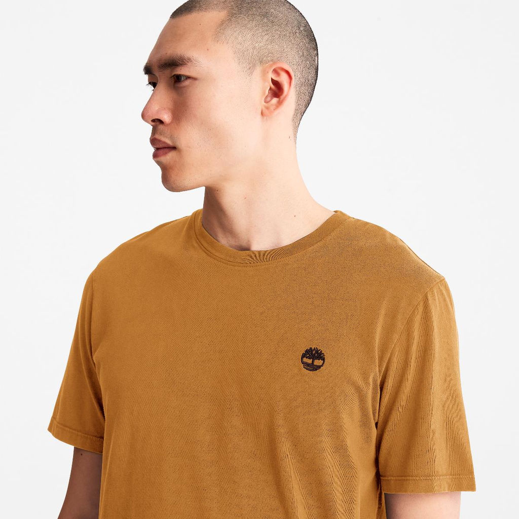 Футболка Timberland T-Shirt Dunstan River Jersey Crew Neck Slim оранжевая  фото 6