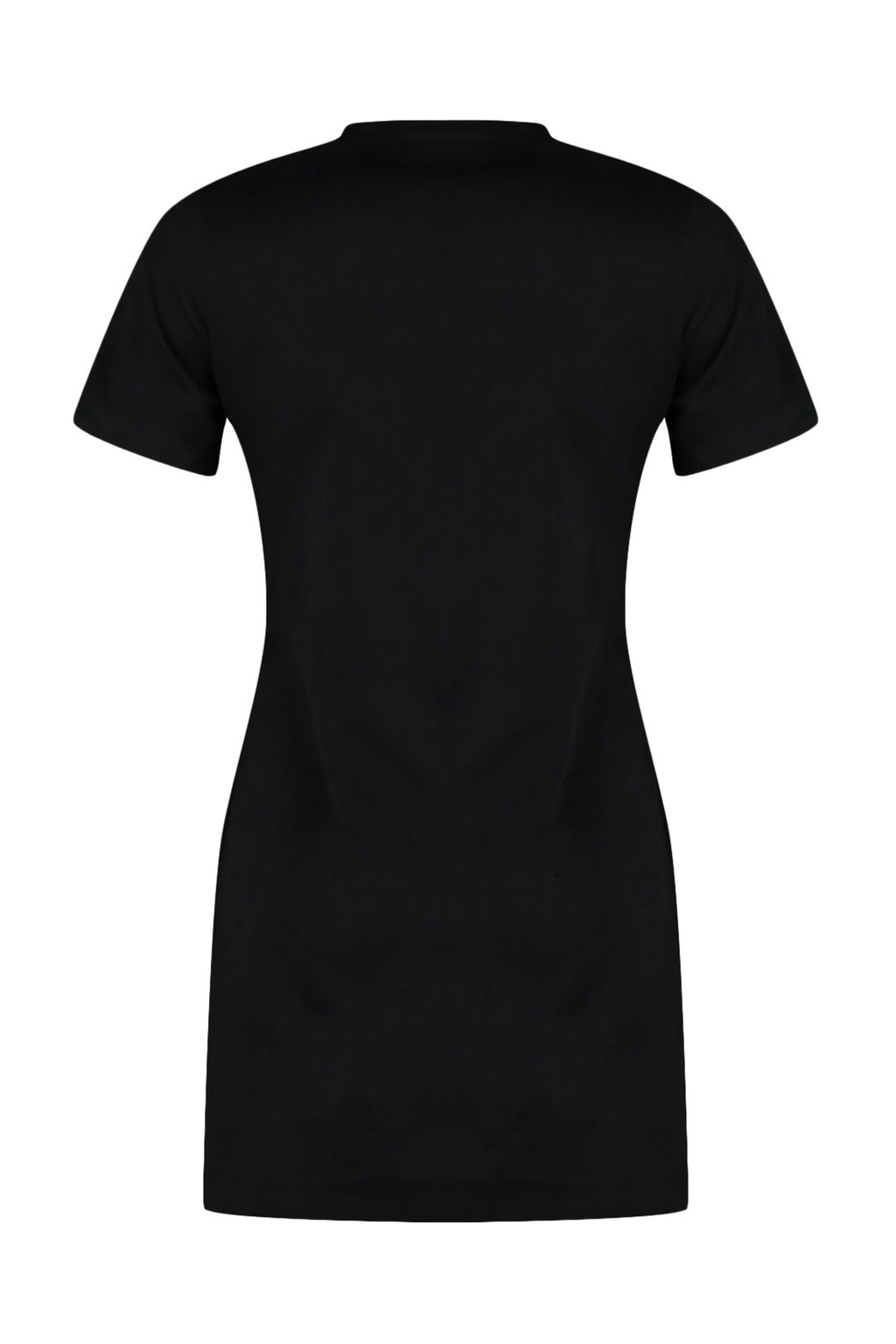 TRENDYOLMILLA Siyah Bisiklet Yaka Tas Detayl? Shift/Duz Mini Suet Orme Elbise TWOAW24EL00523