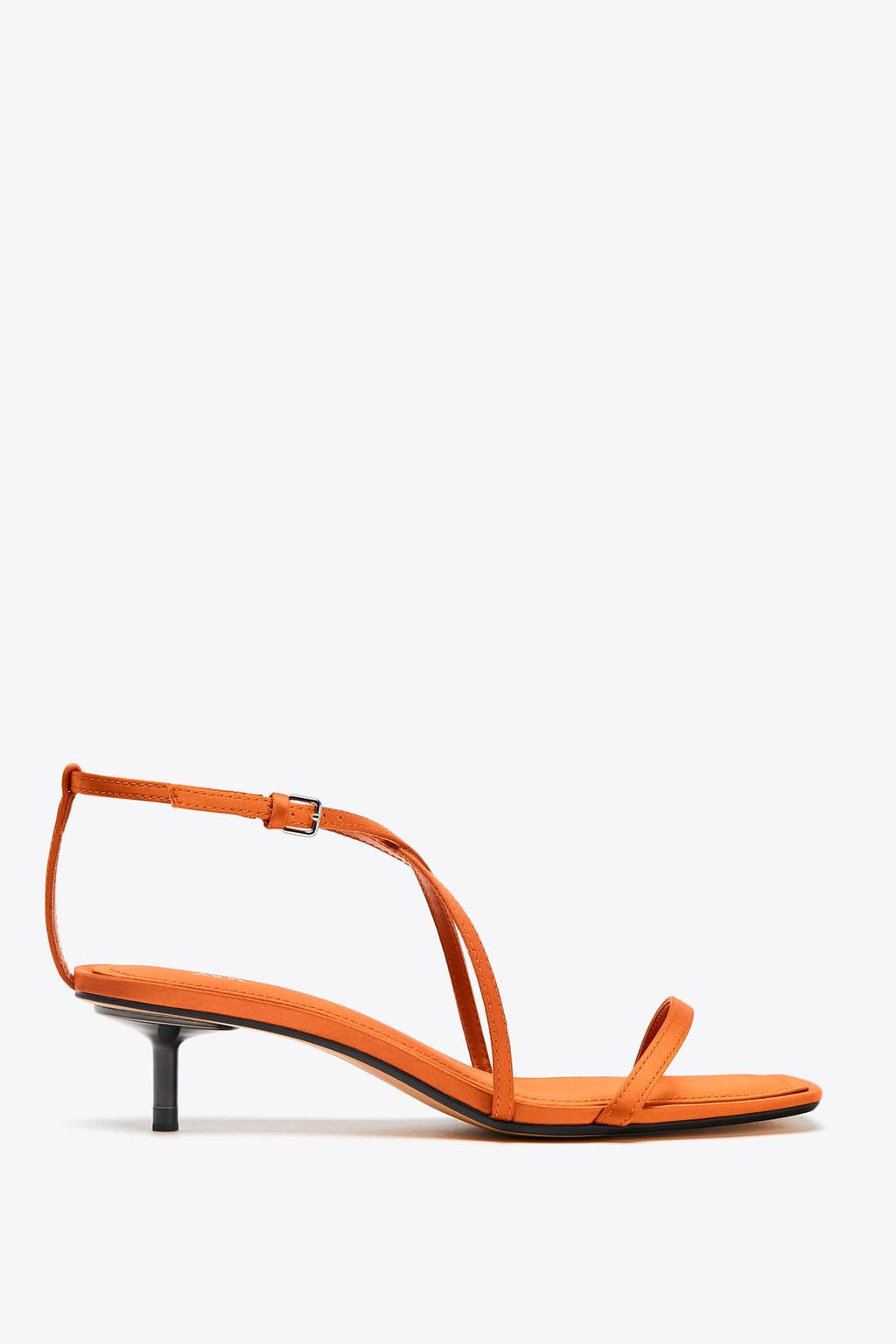 SATIN-EFFECT CROSSOVER STRAP SANDALS - Zara фото 2