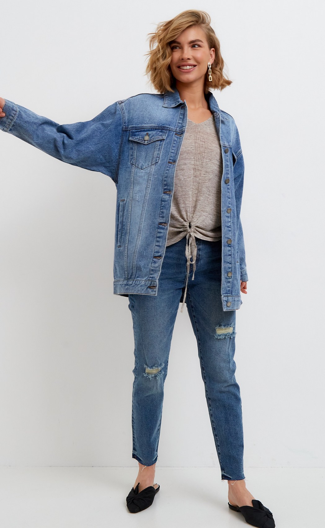 Куртка джинс F022-1330-02 l.blue - Fine joyce фото 2