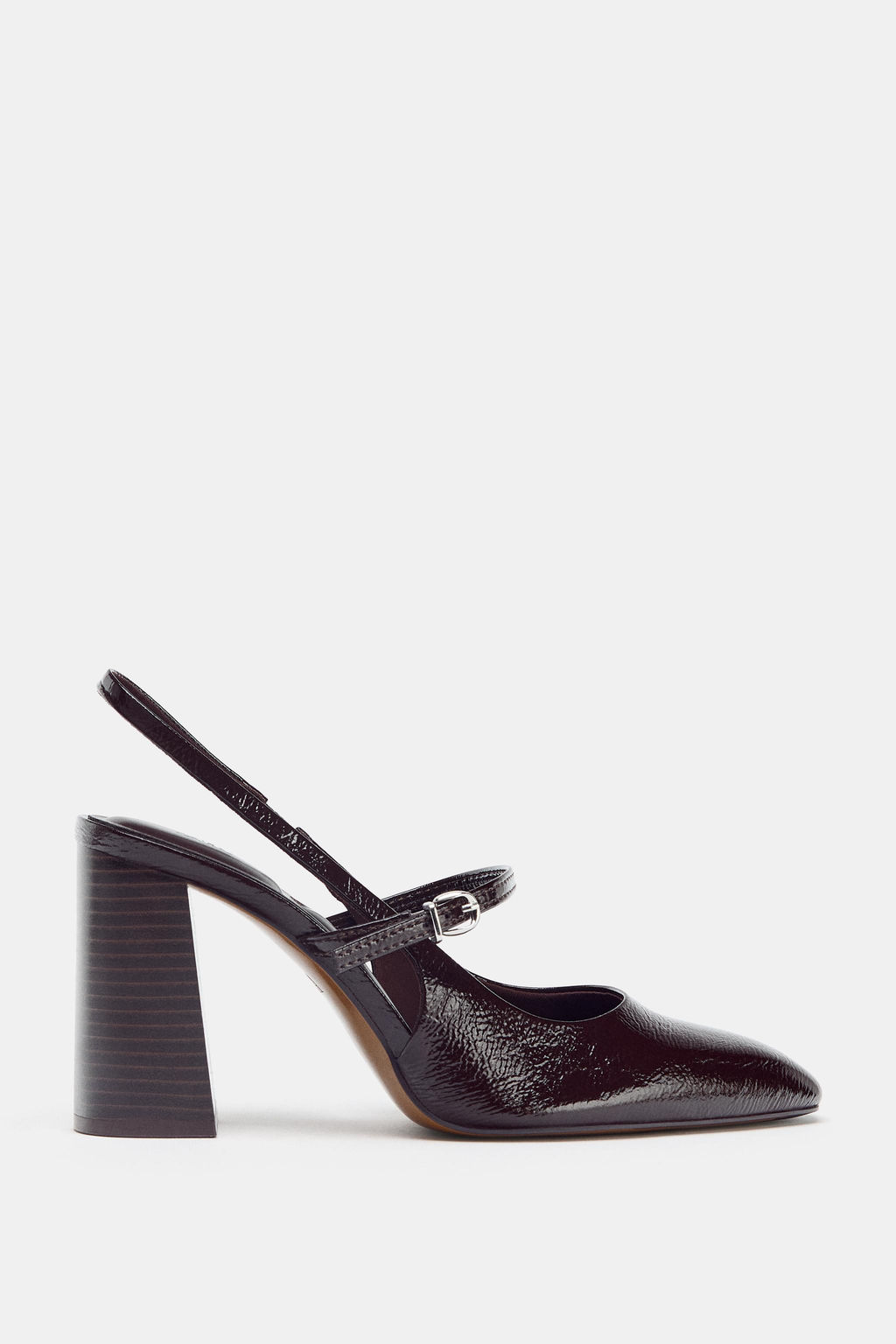 FAUX PATENT MARY JANE SLINGBACK HEELS - Zara фото 6