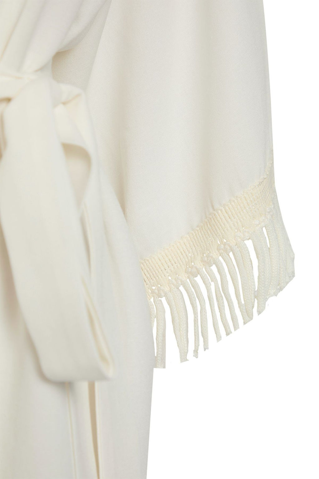 Ekru Mini Dokuma Puskullu Keten Gorunumlu Plaj Kimono&Kaftan TBESS25KM00001 - Trendyolmilla фото 6