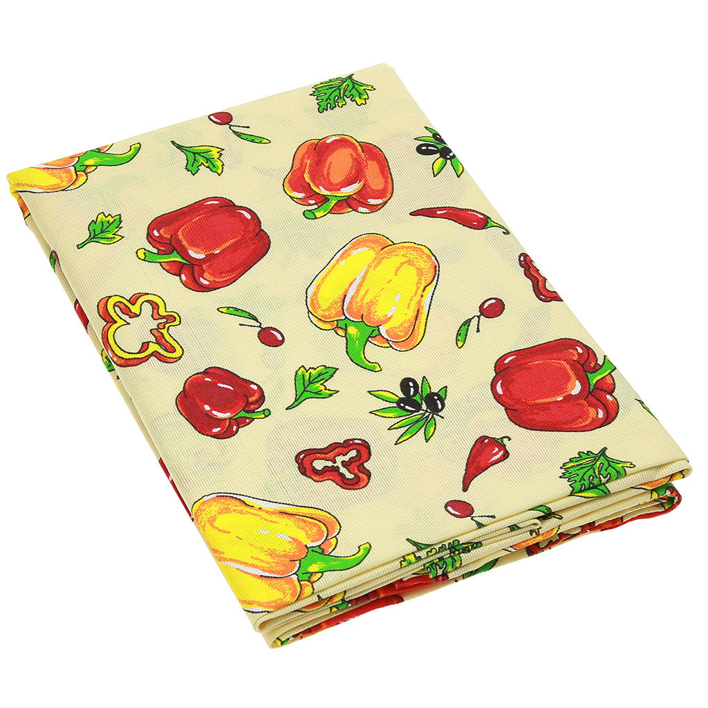 Скатерть 150х145см Перцы, вид 1, длина стола до 110см, на 4 персоны, рогожка (хлопок 100%) 171г/м2, упаковка классическая, пакет ПВХ 28х41см, Домашняя мода (Россия)  фото 4