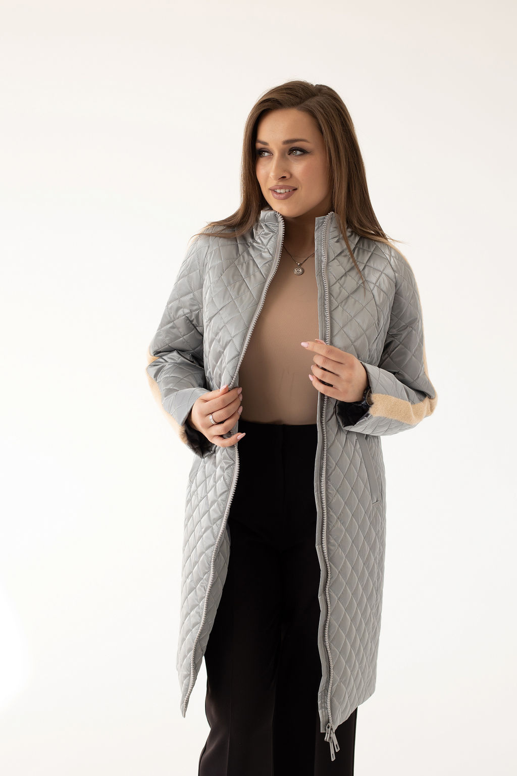 Куртка женская демисезонная 23987 (латте) - Kankan фото 14