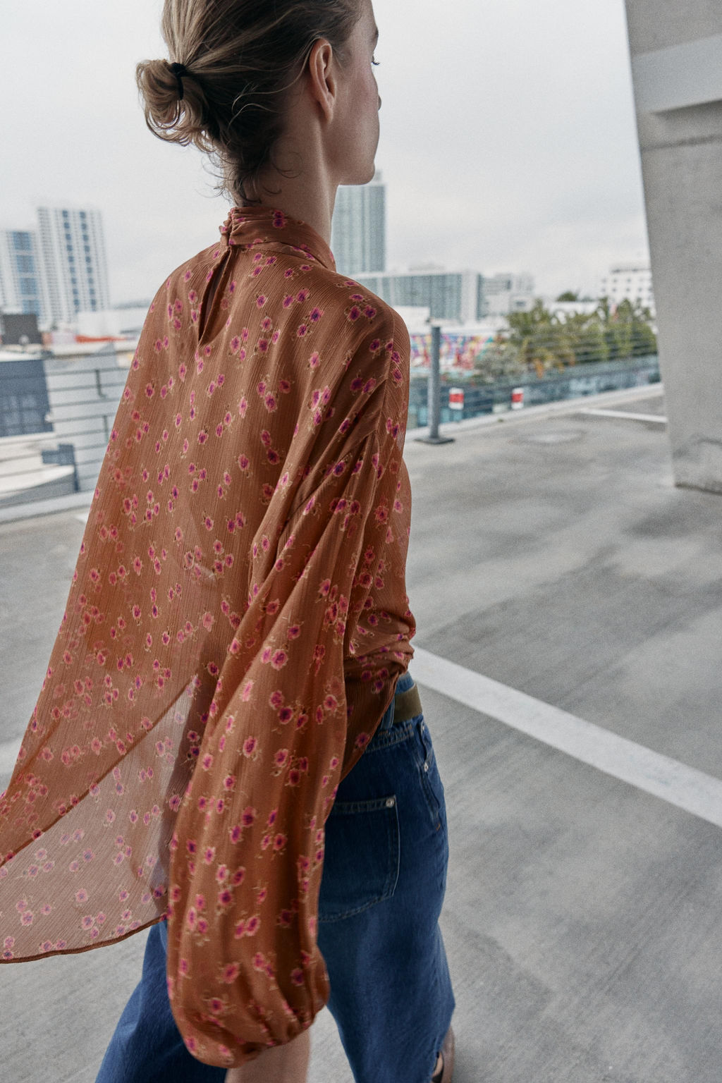 PRINTED SHIRT WITH BOW - Zara фото 5