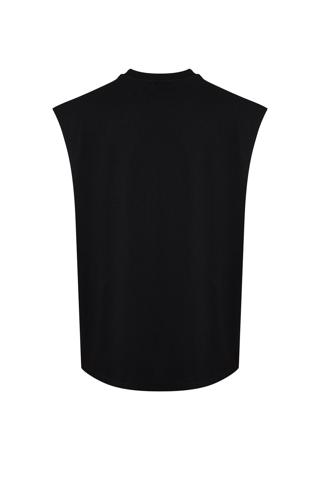 Siyah Oversize/Genis Kesim Kabar?k Yaz? Bask?l? Etiketli T-Shirt/Atlet TMNSS24AL00005