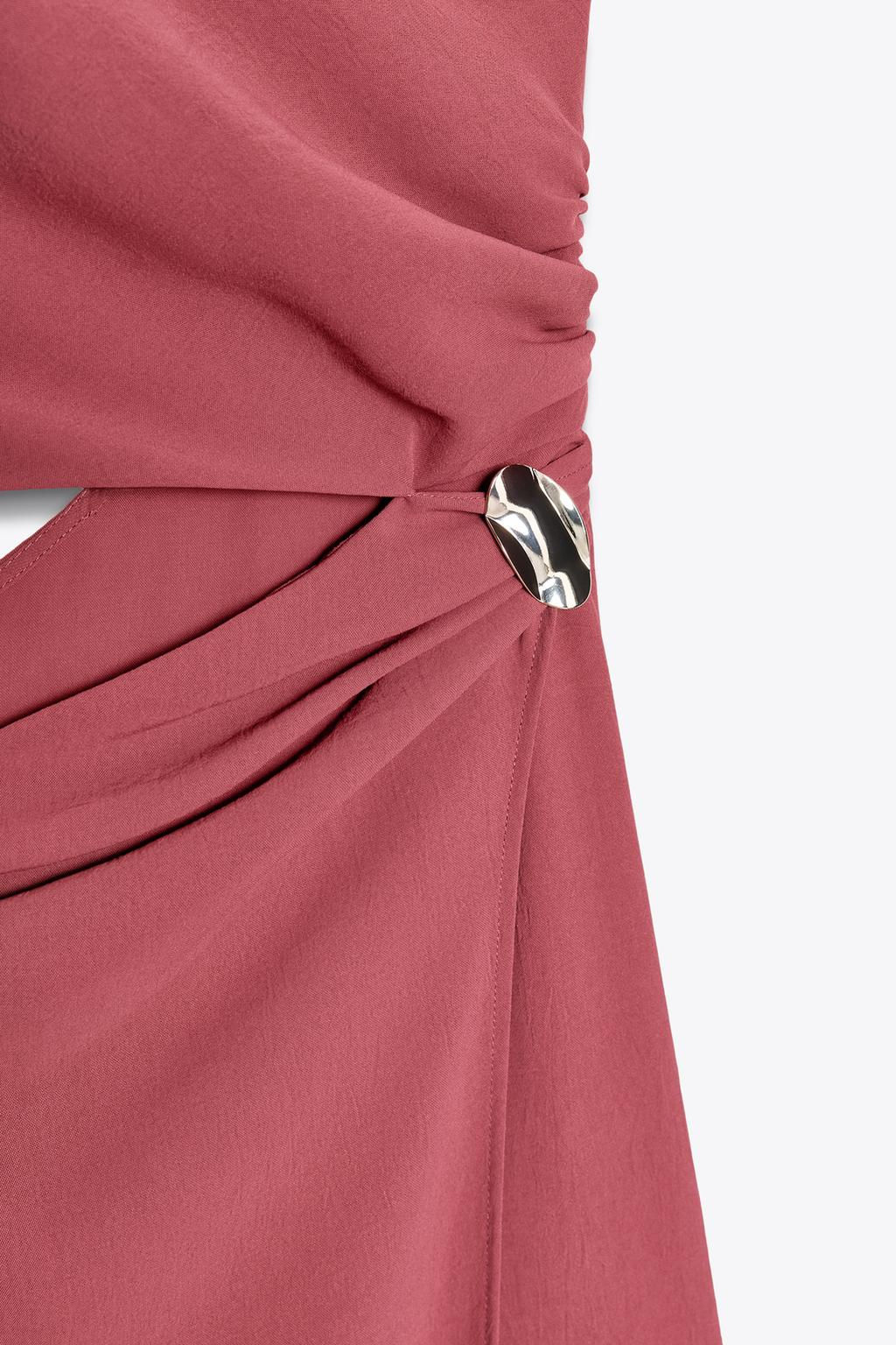 ASYMMETRIC MIDI DRESS WITH APPLIQUE - Zara фото 8