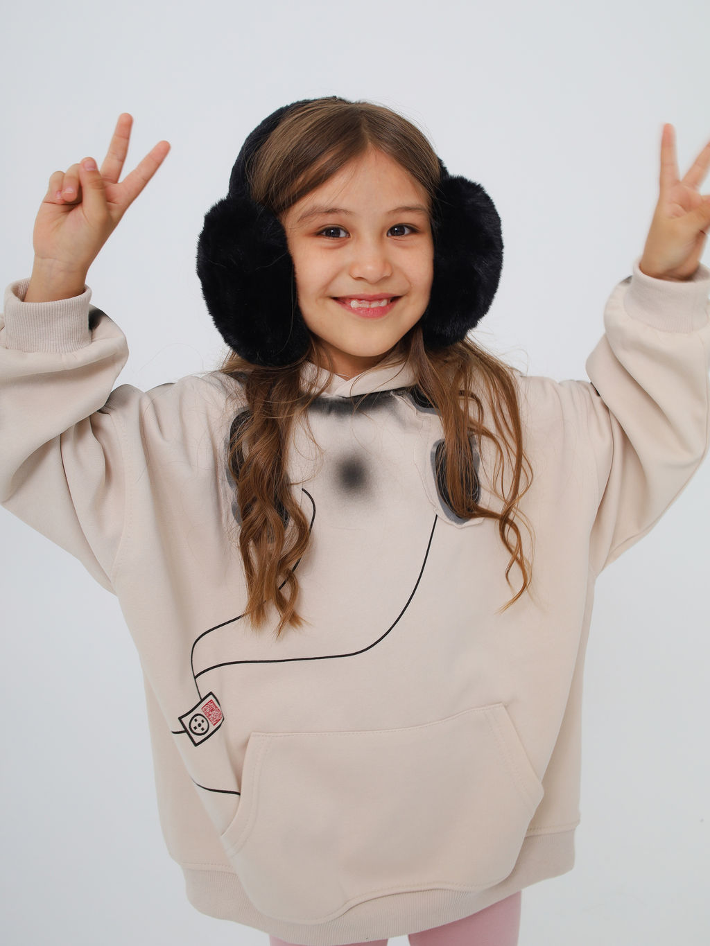 Наушники меховые FluffFold, черные - Inzibe фото 5