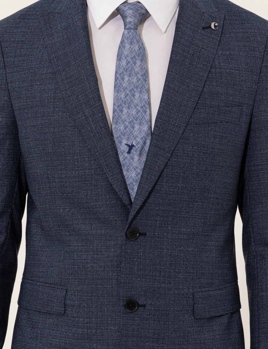 Lacivert Slim Fit Tak_m Elbise - Cacharel фото 6