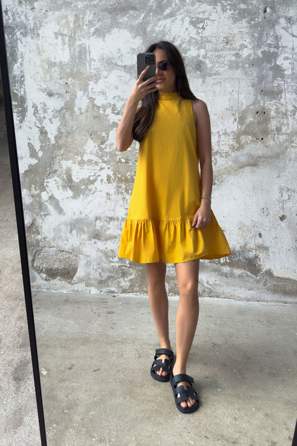 TRENDYOLMILLA Mavi Rahat Kesim Kolsuz Mini Dokuma Elbise TWOSS22EL00139  фото 15