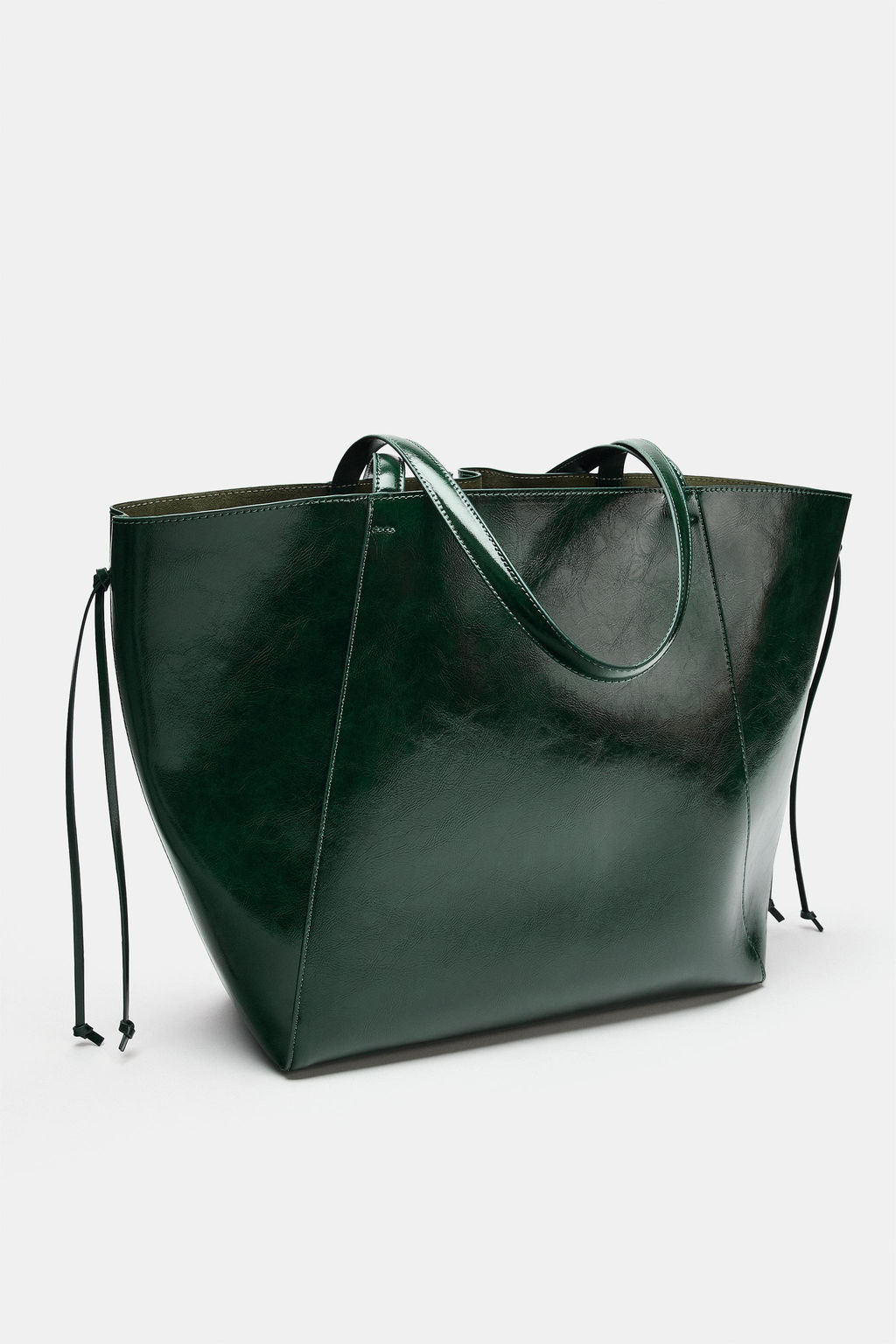 BOLSO SHOPPER FRUNCIDO / Verde - Zara фото 2