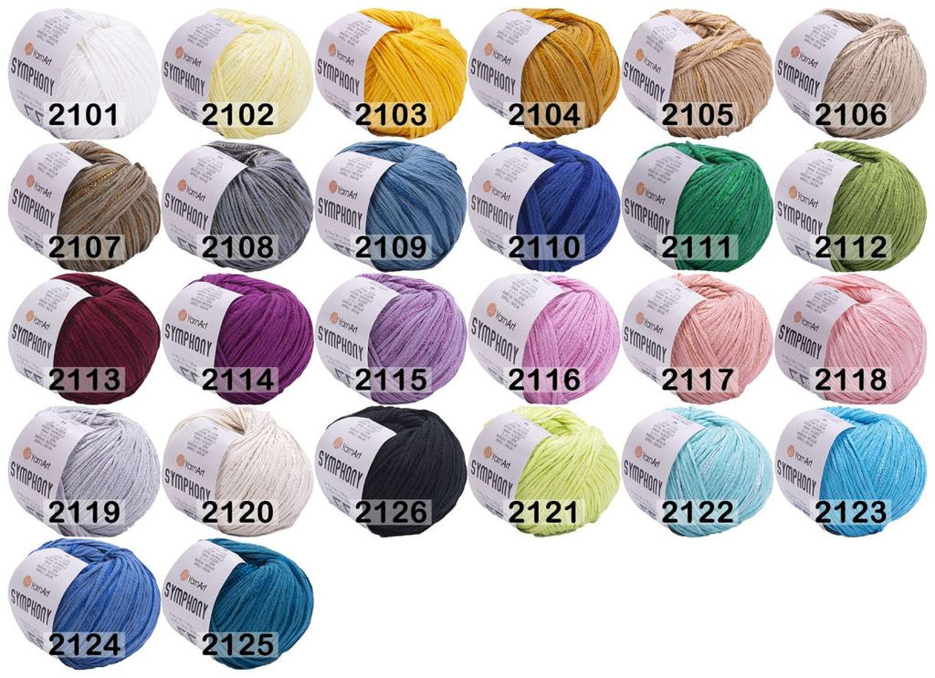 Симфония (Symphony) пряжа YarnArt 80%хлопок 20%вискоза 10х50г/125м  фото 29