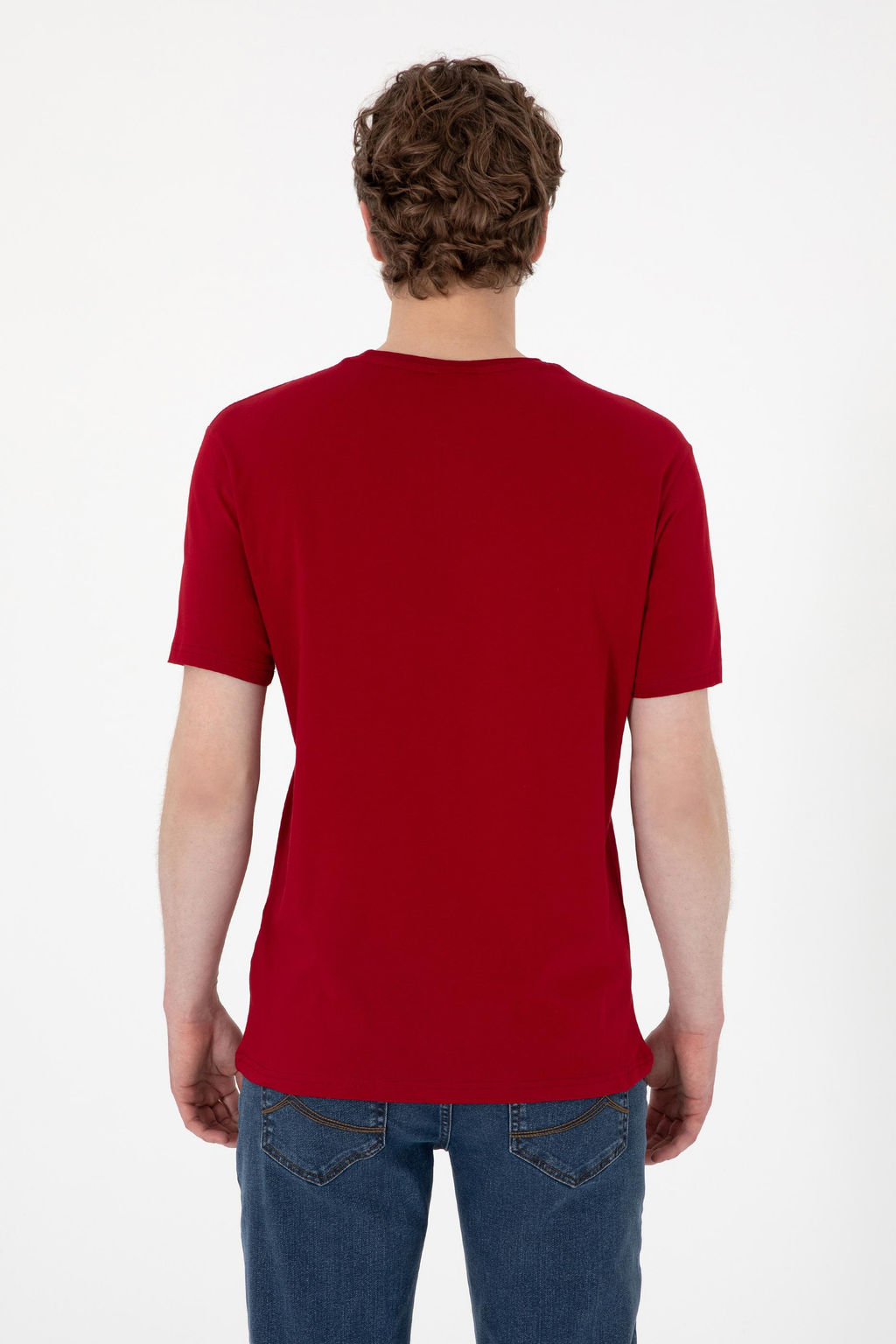 Erkek Regular Fit Bisiklet Yaka Bordo Basic Ti__rt Sepette S_rpriz _ndirim - U.s. polo assn фото 5