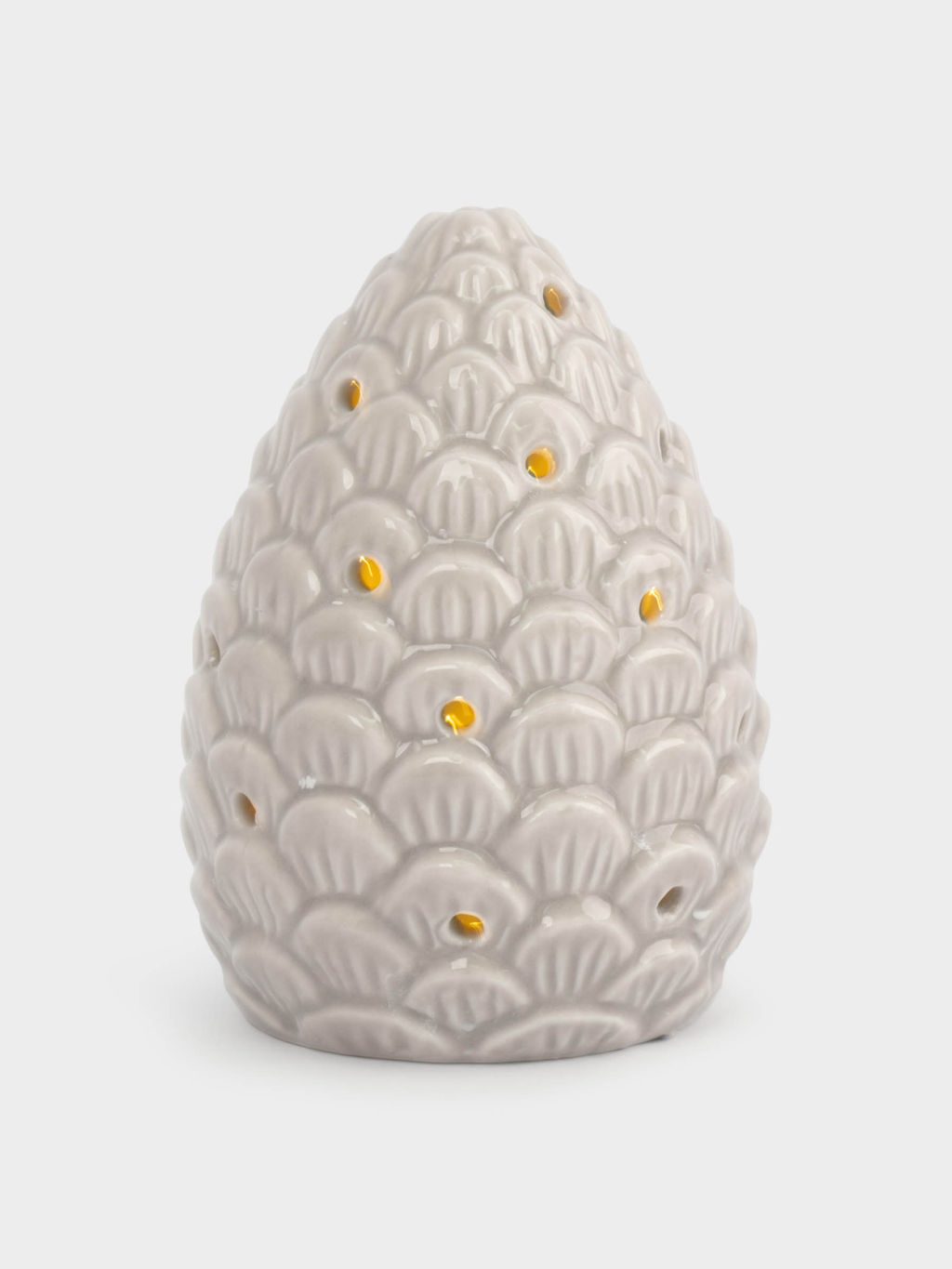 Статуэтка, 11 см, с подсветкой, фарфор P, бежево-молочная, Шишка, Pinecone - Anna lafarg фото 2