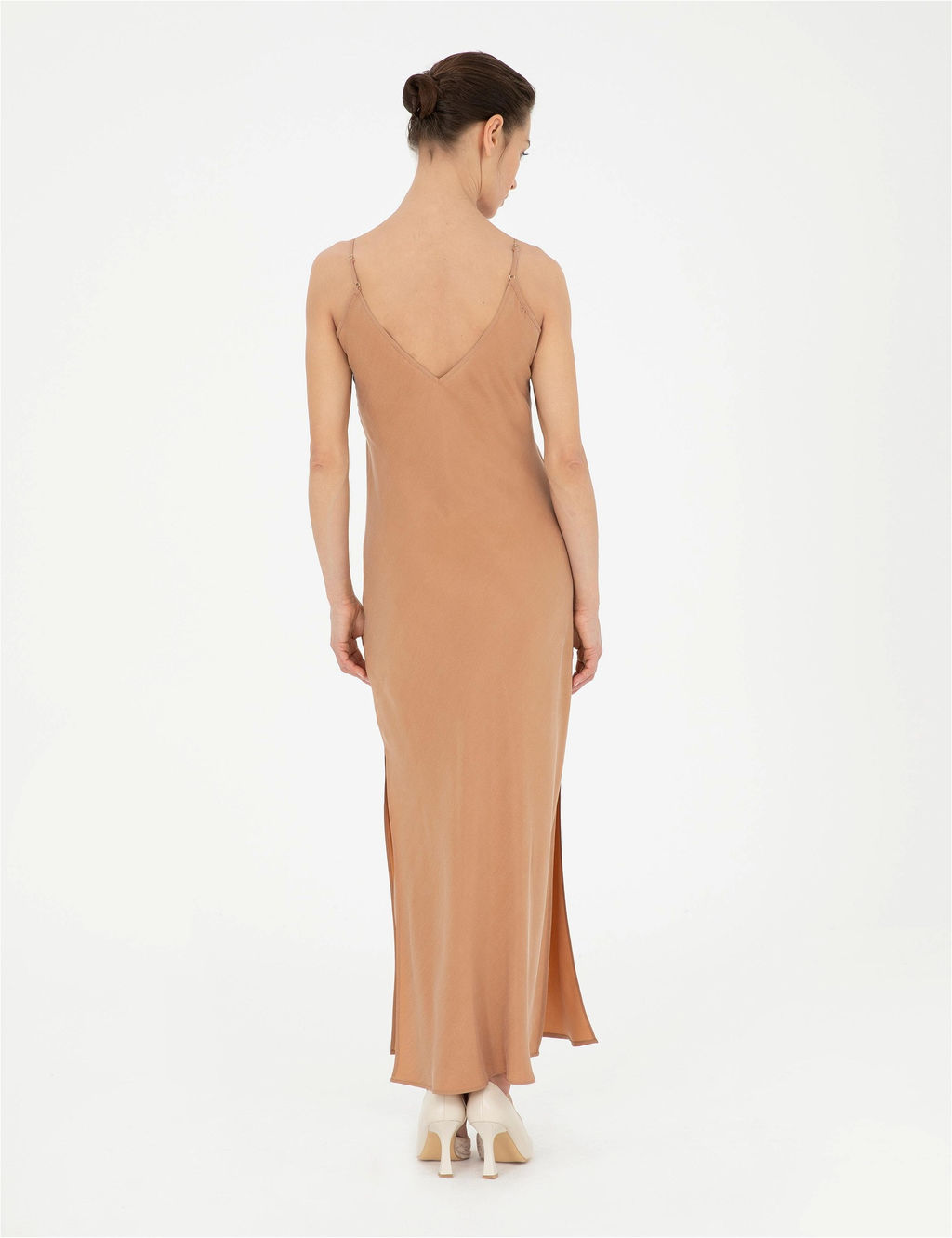 Kahverengi Slim Fit Y_rtma_l_ Dokuma Elbise - Pierre cardin фото 5