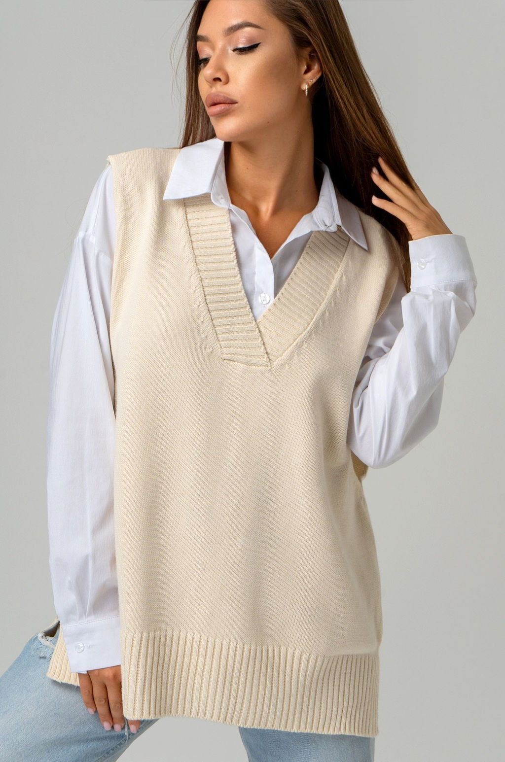 Женский вязаный жилет оверсайз Happyfox - Happy fox фото 9