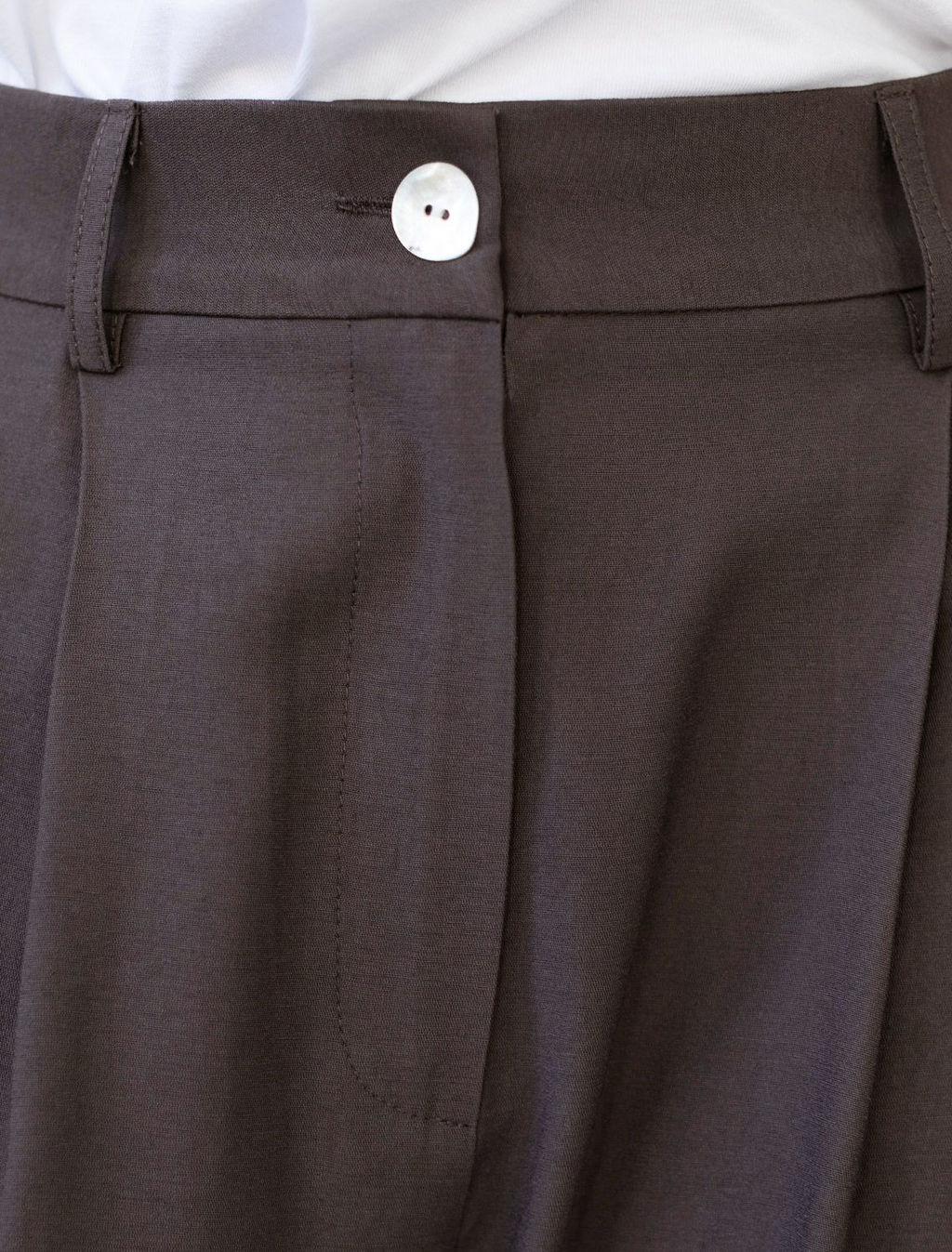 Брюки палаццо с защипами из плотного лиоцелла - Vilatte фото 2