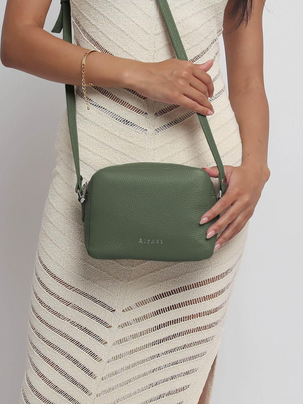 Женская кожаная сумка Richet 2611LN 956 Зеленый