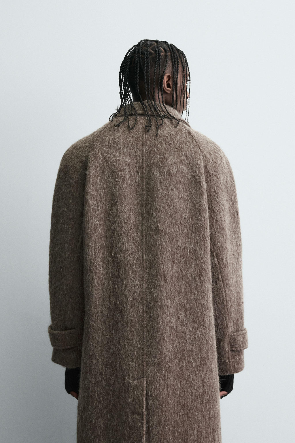 COAT WITH FAUX FUR WOOL BLEND