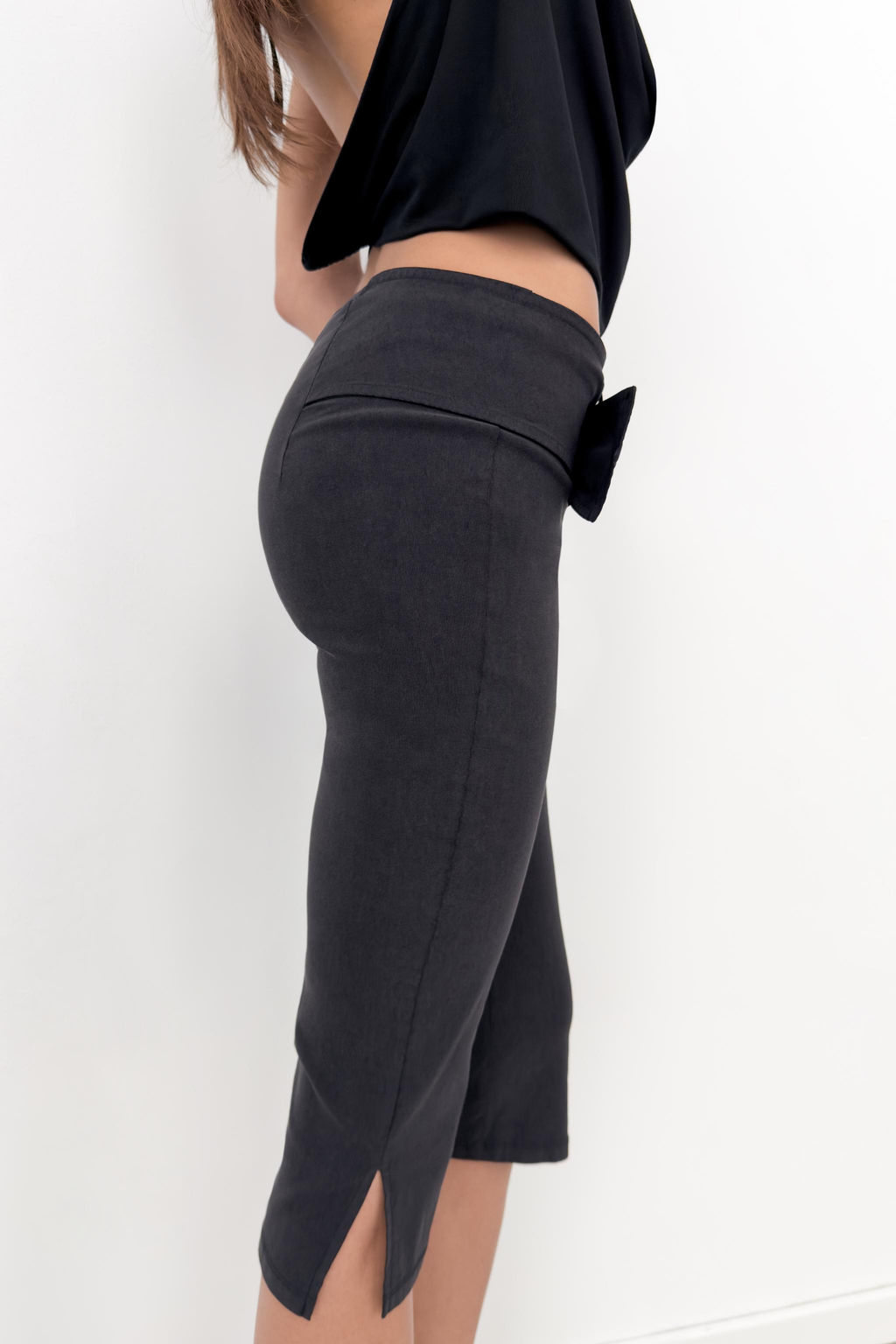 PANTAL?N CAPRI CINTUR?N / Gris oscuro - Zara фото 4