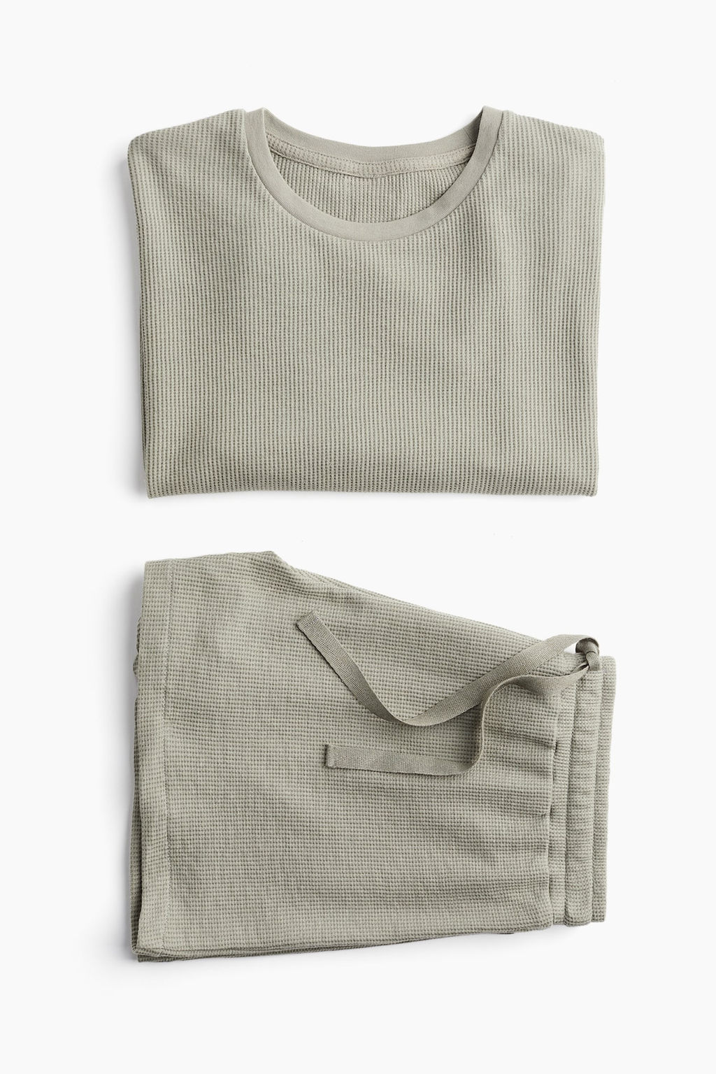 Pijama corto de dos piezas en tejido gofrado - H&m фото 6