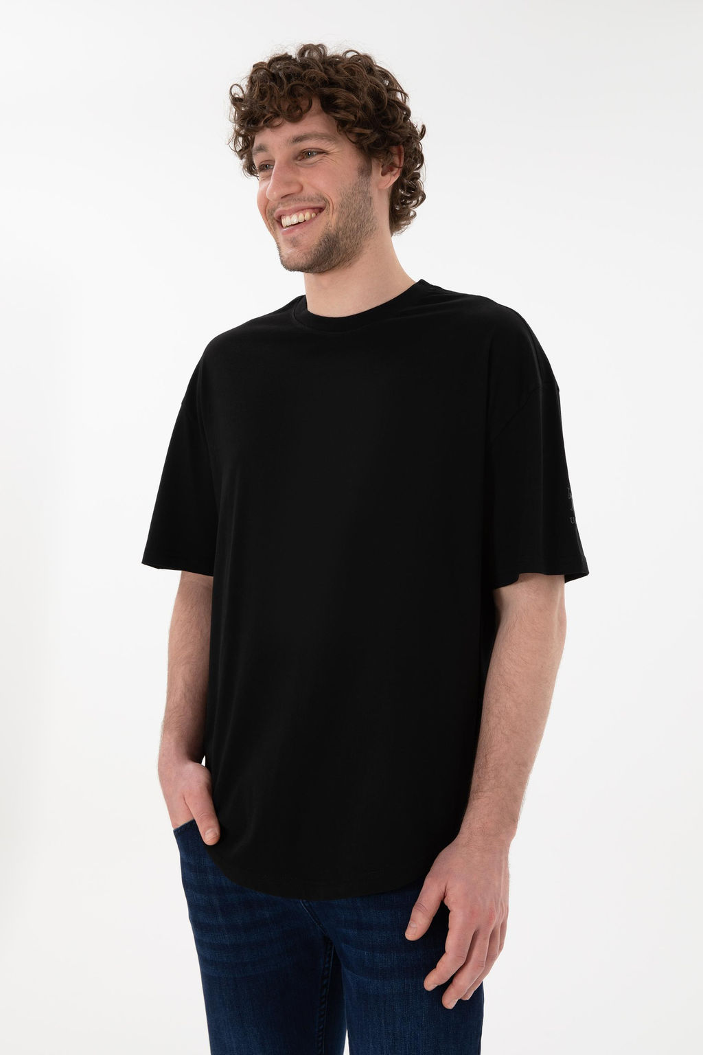 Erkek Long Fit Bisiklet Yaka Siyah Basic Ti__rt Sepette S_rpriz _ndirim - U.s. polo assn фото 4