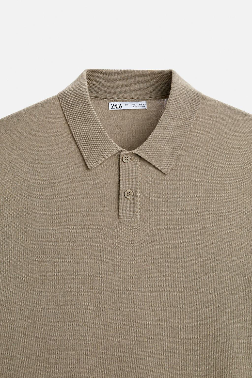 100% WOOL POLO SHIRT - Zara фото 3