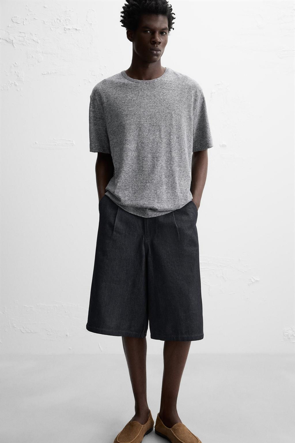 STRIPED COTTON - LINEN T-SHIRT - Zara фото 6