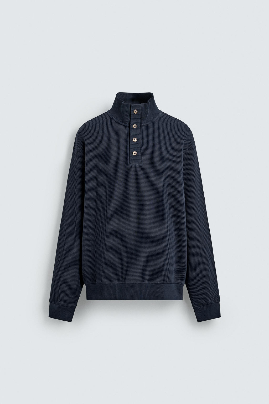 WAFFLE-KNIT TEXTURED SWEATSHIRT - Zara фото 15