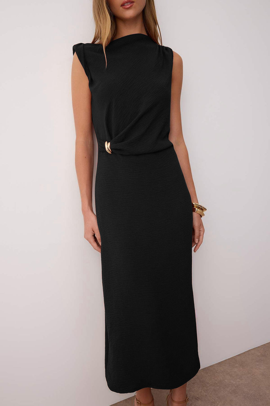 Koyu Visne Aksesuar Detayl? Midi Dokuma Elbise TWOSS25EL00862 - Trendyolmilla фото 14