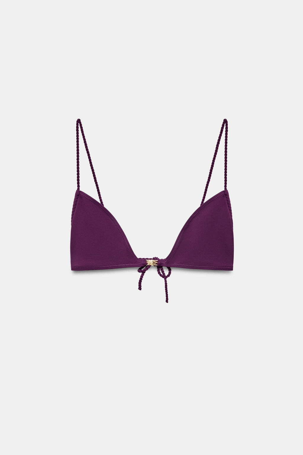 TOP BIKINI TRIANGULAR PIEZA MET?LICA / Berenjena - Zara фото 4