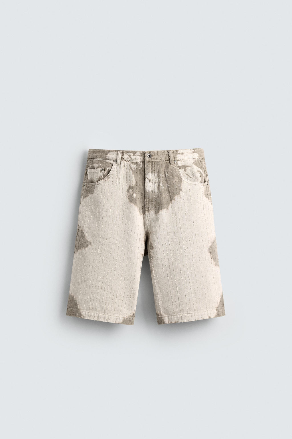 TEXTURED STRIPE BERMUDA SHORTS - Zara фото 7