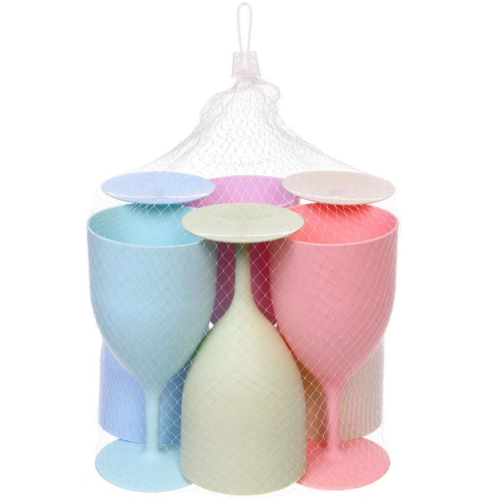 Бокал для вина 380мл в наборе 6шт "Пастель", микс цветов