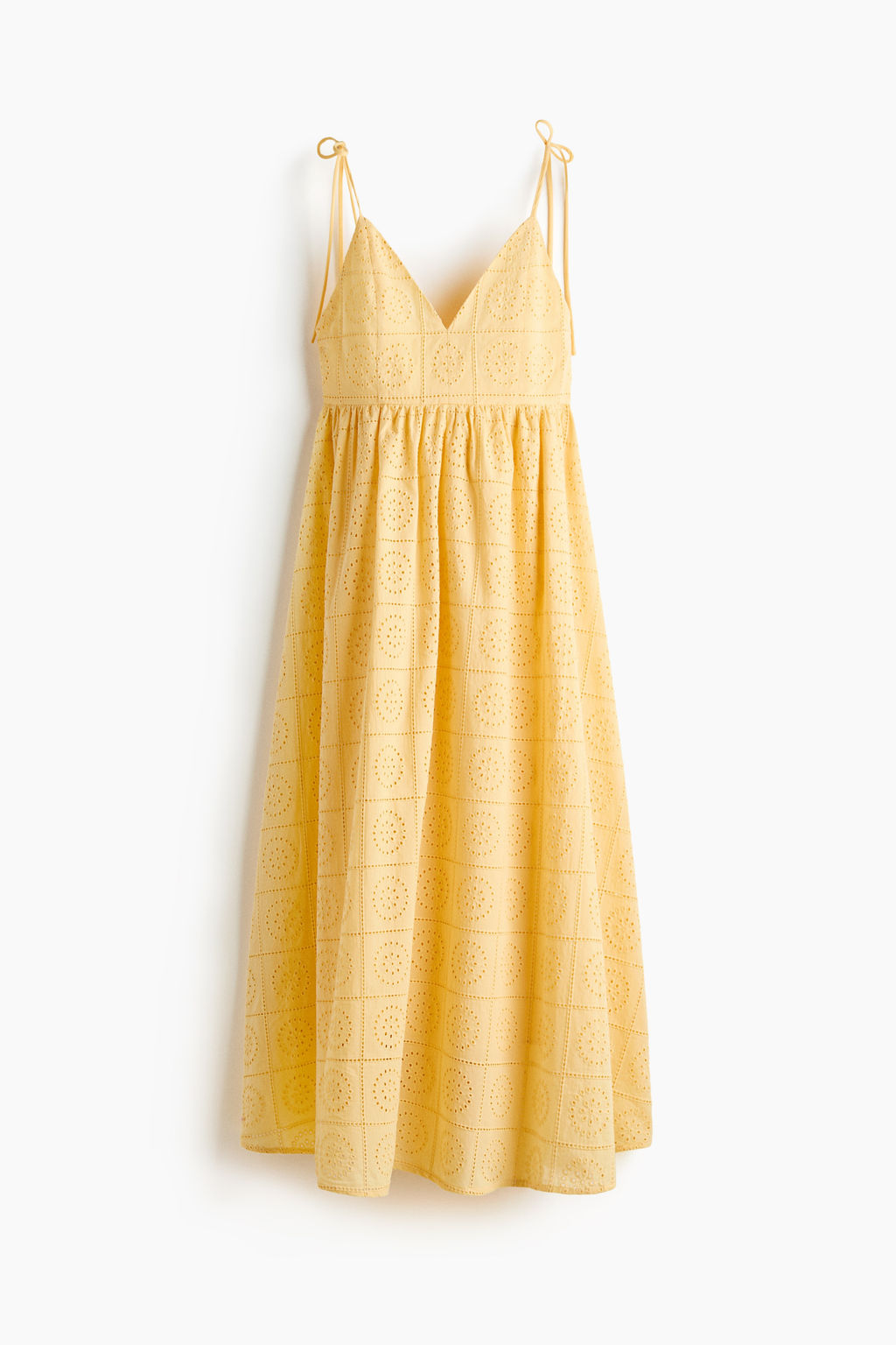 Vestido con tirantes de lazo y bordado ingl?s - H&m фото 7