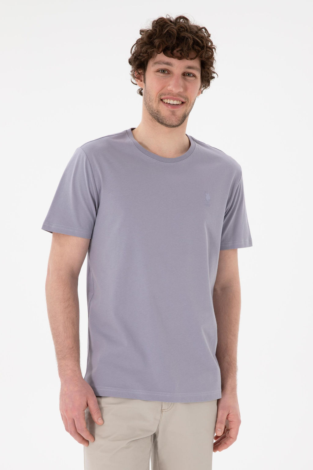 Erkek Regular Fit Bisiklet Yaka Gri Basic Ti__rt Sepette S_rpriz _ndirim - U.s. polo assn фото 2