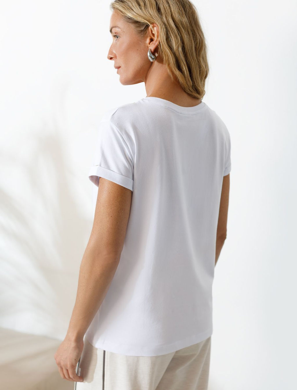 Свободная футболка с принтом из премиального хлопка с эластаном