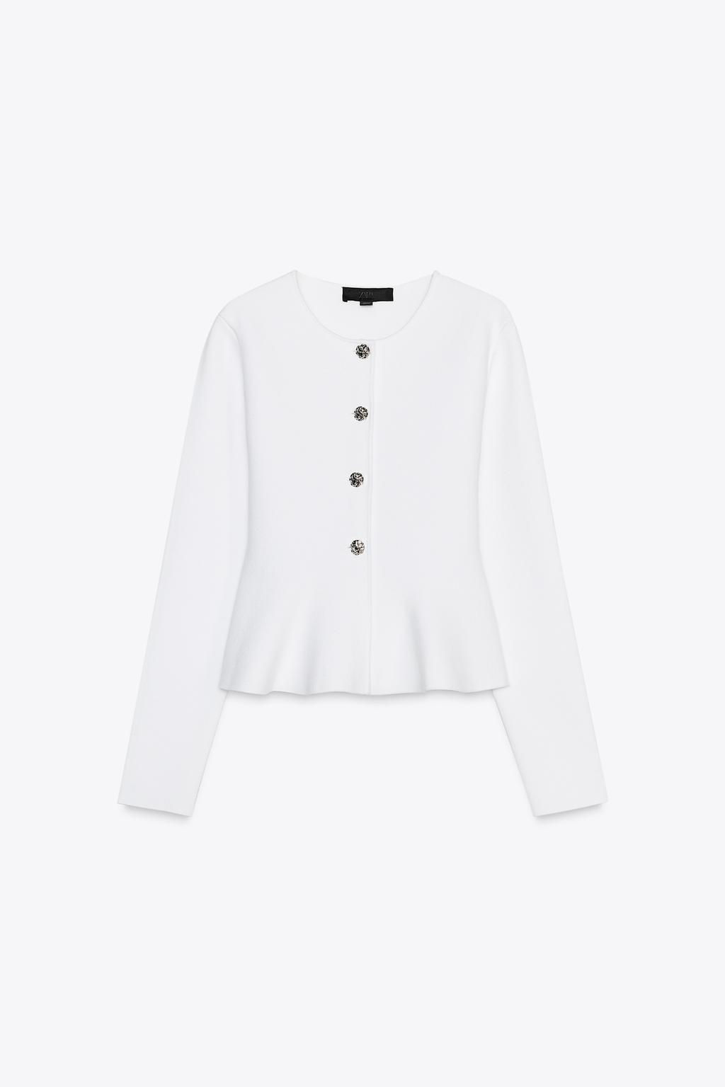 FINE KNIT PEPLUM JACKET - Zara фото 5