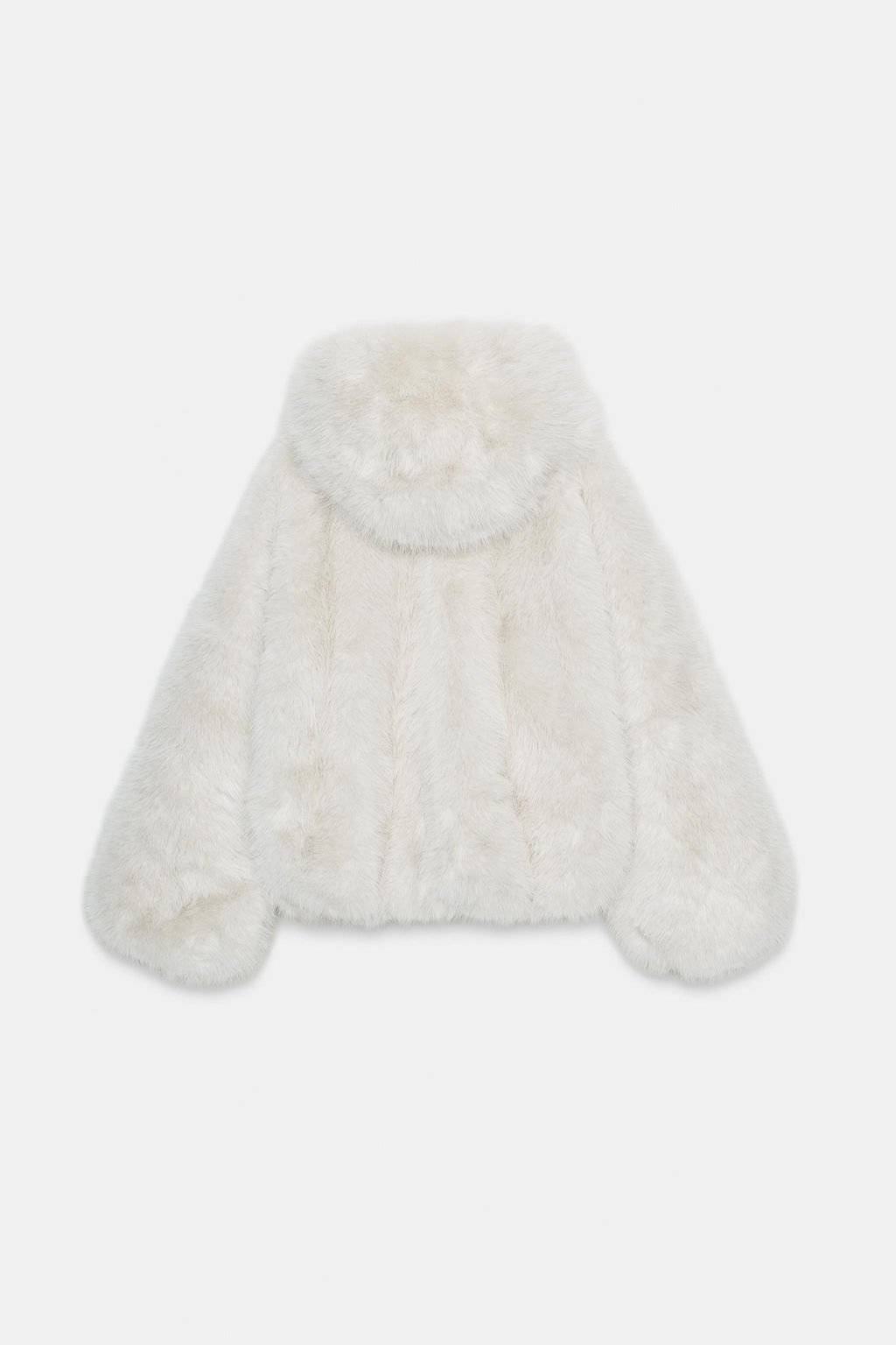 SHORT FAUX FUR COAT WITH HOODIE - Zara фото 4