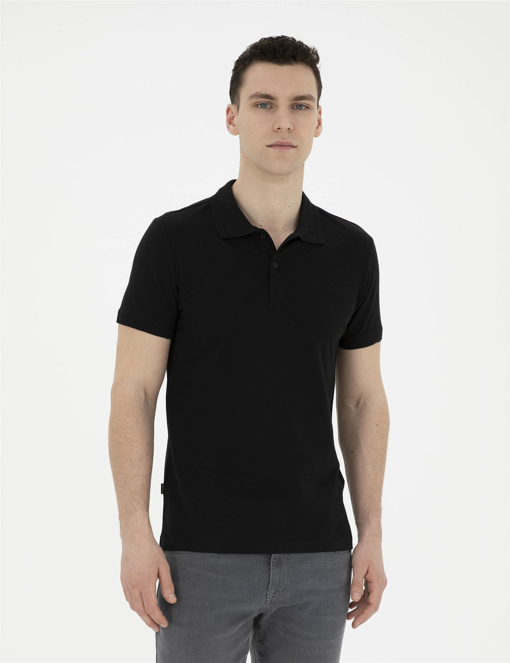Siyah Slim Fit Basic Ti__rt