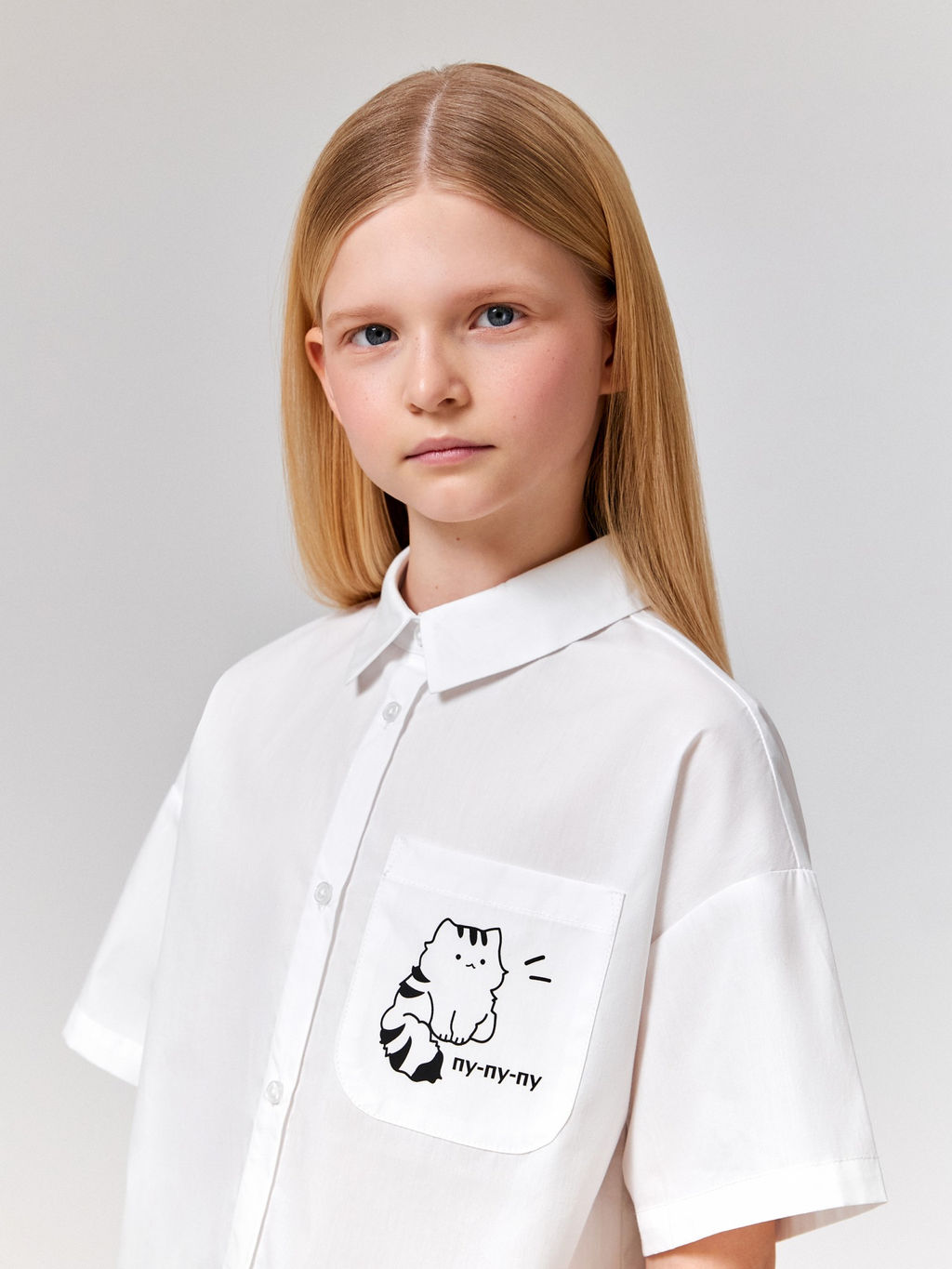 ACOOLA / Блузка детская для девочек Law молочный  фото 6