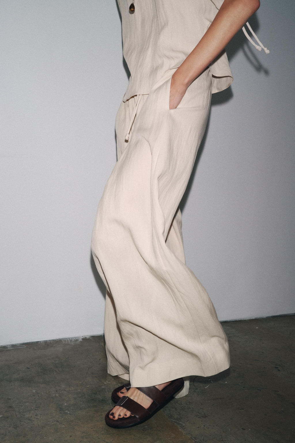 ZW COLLECTION FLOWING PYJAMA TROUSERS - Zara фото 4